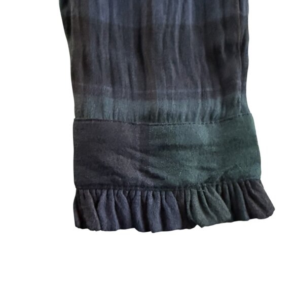 Loft Petite blue and green plaid long sleeve collared button down shirt SP - Picture 8 of 10